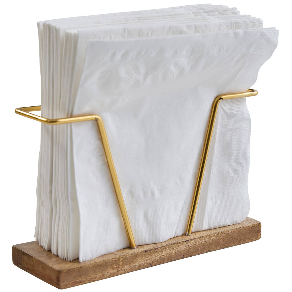 Wood Gold Bar Napkin Holder