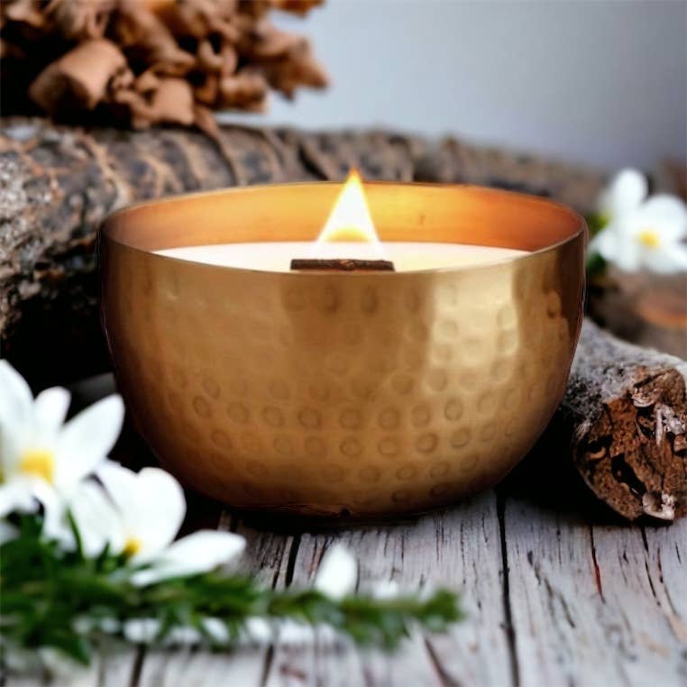 Neroli & Cedarwood -Solid Brass 14oz  Soy Candle Neroli & Cedarwood