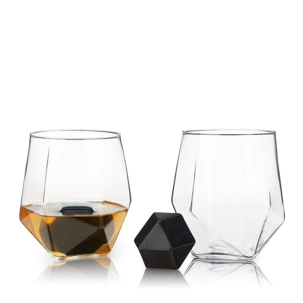 Faceted Tumblers & Hexagonal Basalt Stones individually