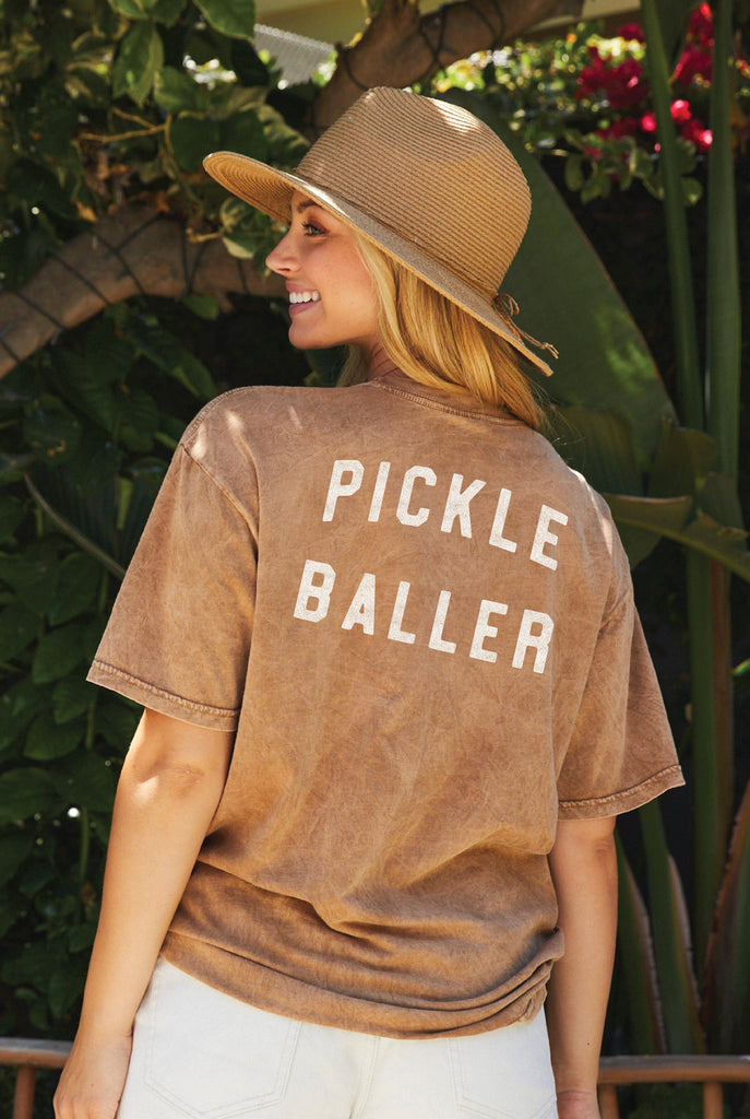 PICKLE BALLER Front & Back Mineral Graphic Top: S / STORM
