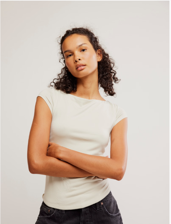 KATIE KNIT TEE / CLEAN IVORY