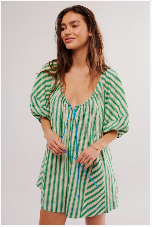 BOP AROUND ROMPER / GREEN COMBO