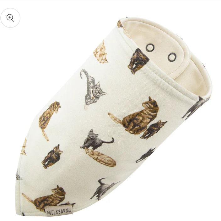 Cat Cotton Stretch Kerchief Bib