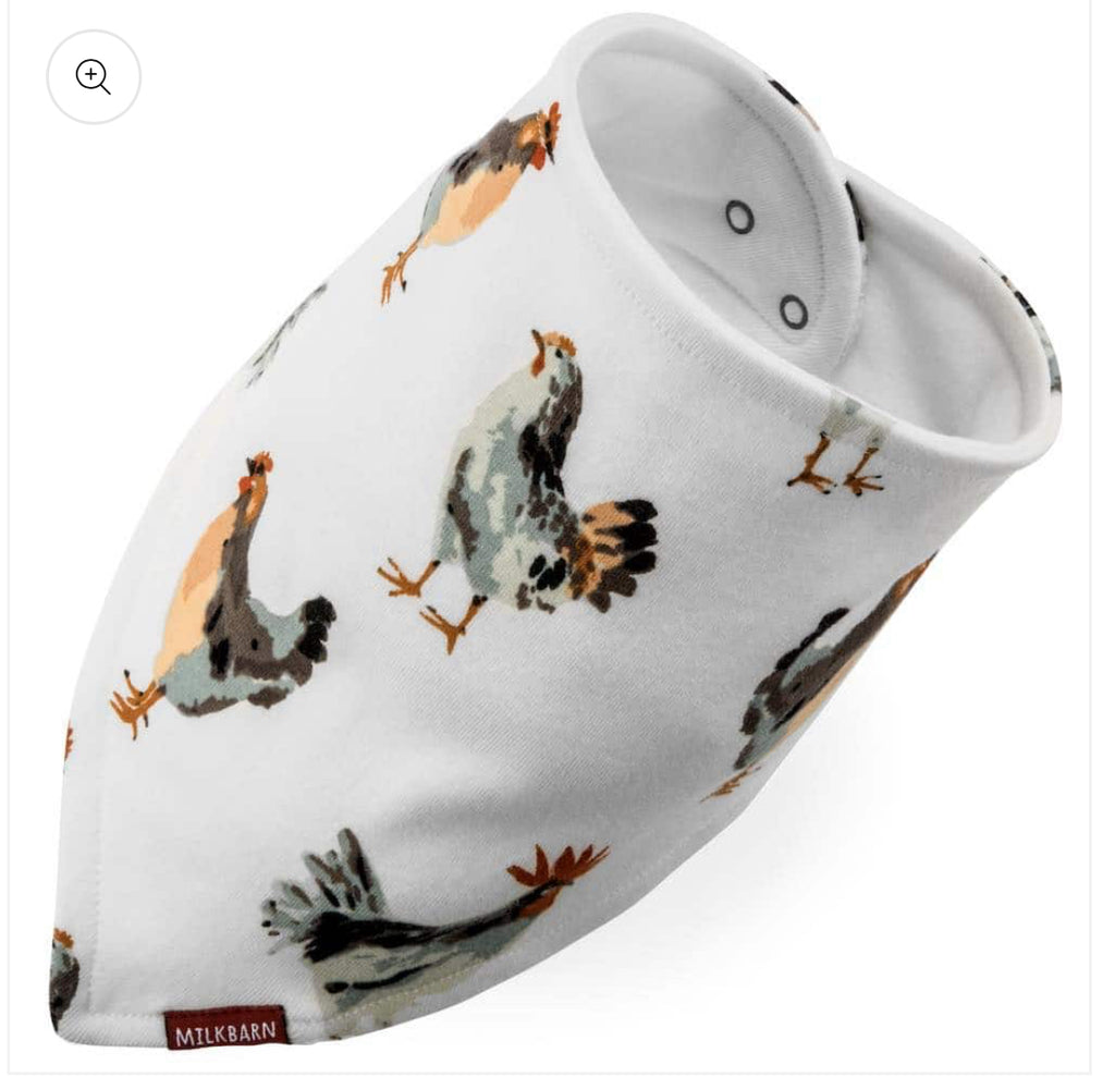 Chicken Organic Cotton Three-Layer Kerchief Bib