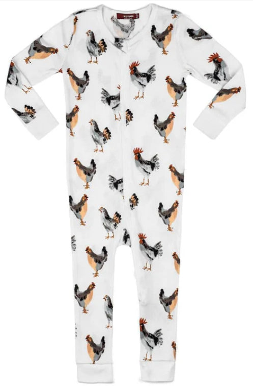 Chicken Organic Cotton Zipper Pajama