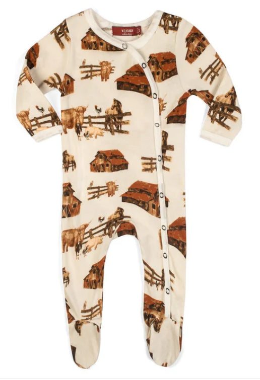 Homestead Organic Cotton Snap Footed Romper