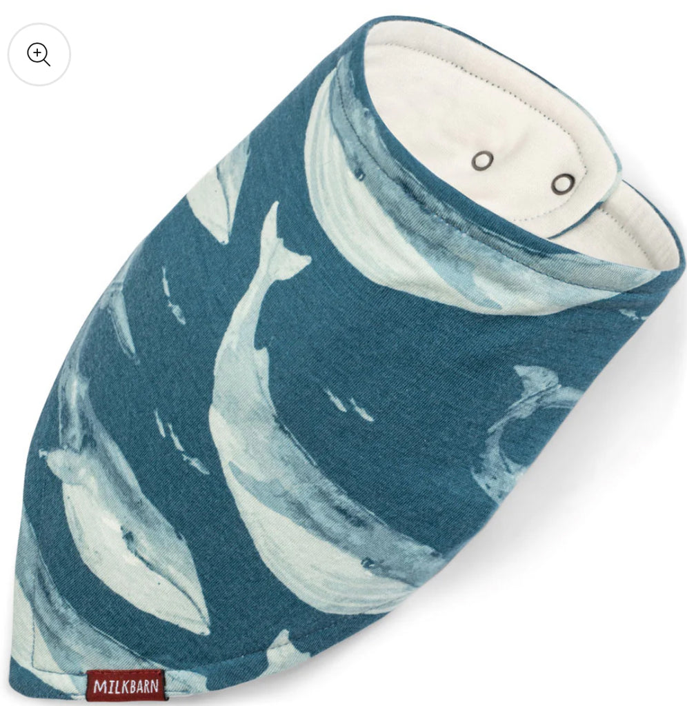Blue Whale Bamboo Three-Layer Kerchief Bib