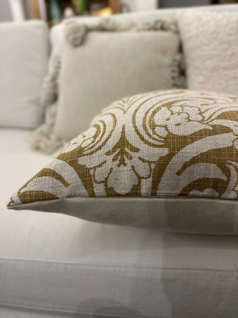 Mustard Yellow Toile Pillow