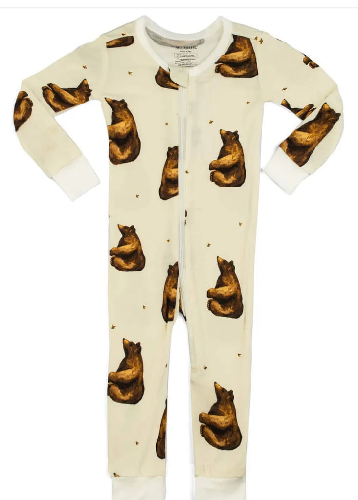 Honey Bear Bamboo Zipper Pajama