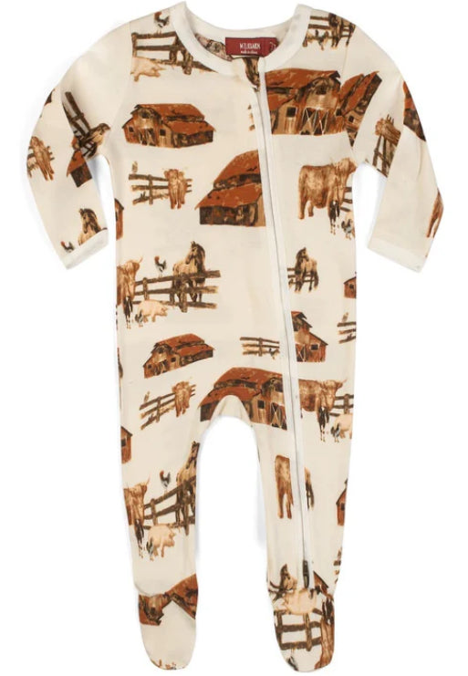 Homestead Organic Cotton Zipper Footed Romper