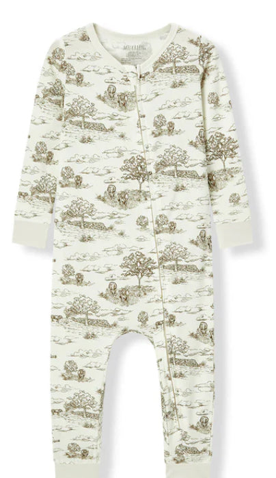 Country Toile Luxe Stretch Zipper Pajama