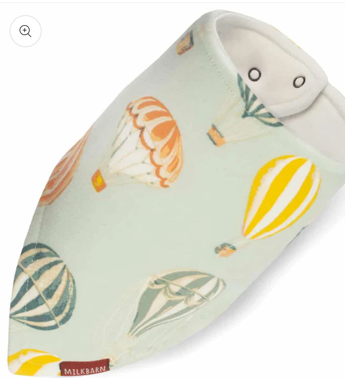 Vintage Balloons Organic Cotton Three-Layer Kerchief Bib