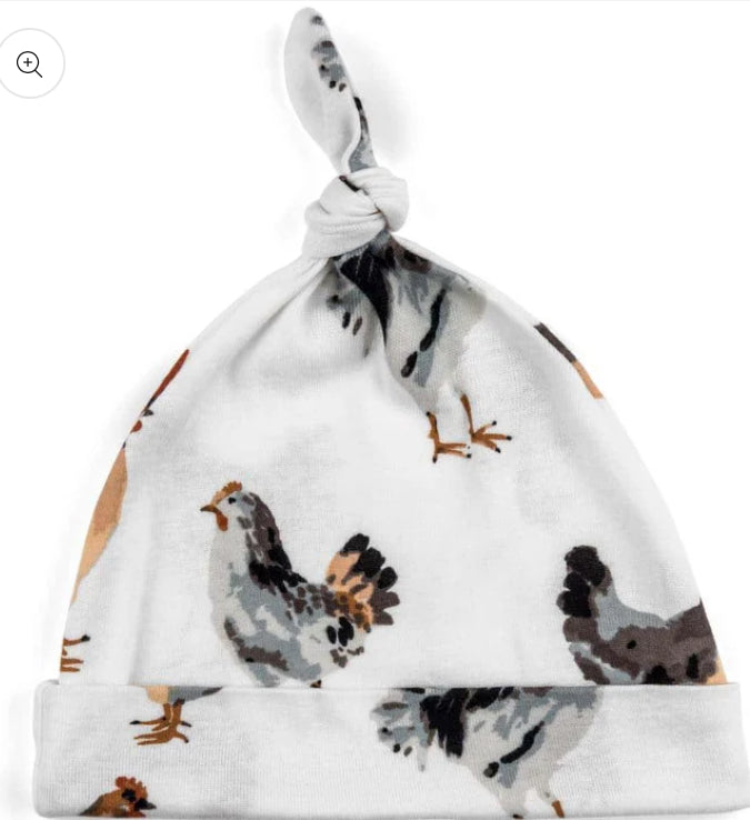 Chicken Organic Cotton Knotted Beanie Hat