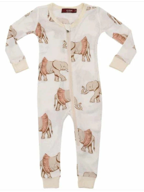 Tutu Elephant Bamboo Zipper Pajama