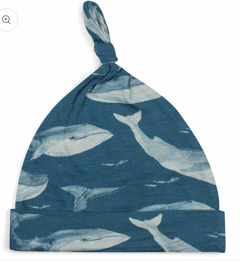 Blue Whale Bamboo Knotted Beanie Hat