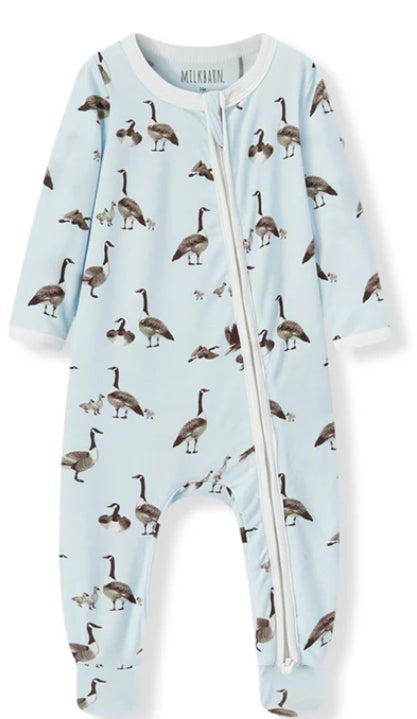 Goose Luxe Stretch Zipper Footed Romper