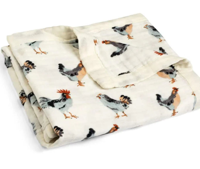 Chicken Big Lovey Three-Layer Muslin Blanket