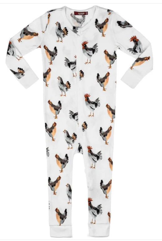 Chicken Organic Cotton Zipper Pajama