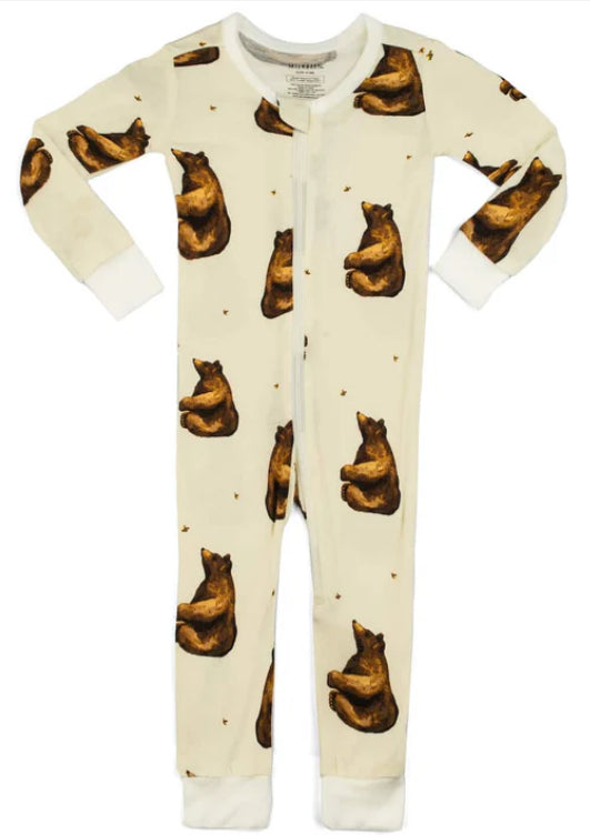 Honey Bear Bamboo Zipper Pajama