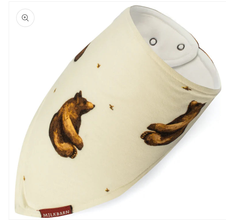 Honey Bear Bamboo Three-Layer Kerchief Bib