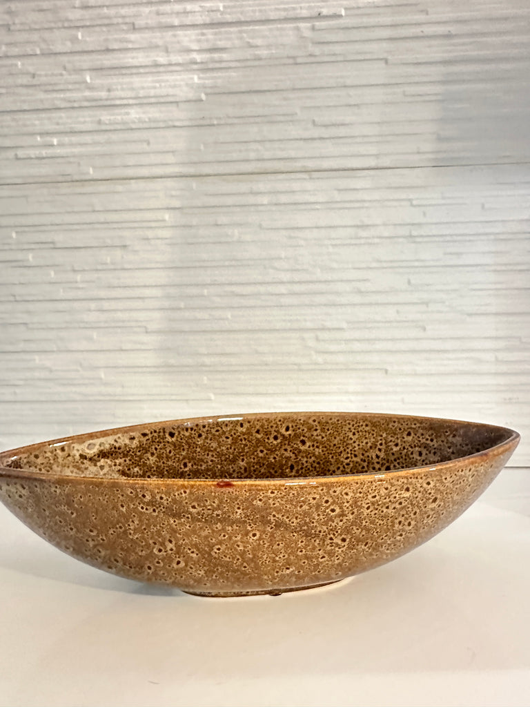 Vintage Oval Bowl Brown