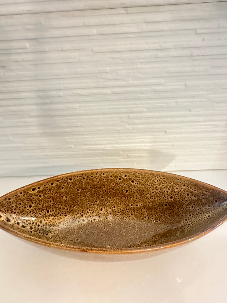 Vintage Oval Bowl Brown