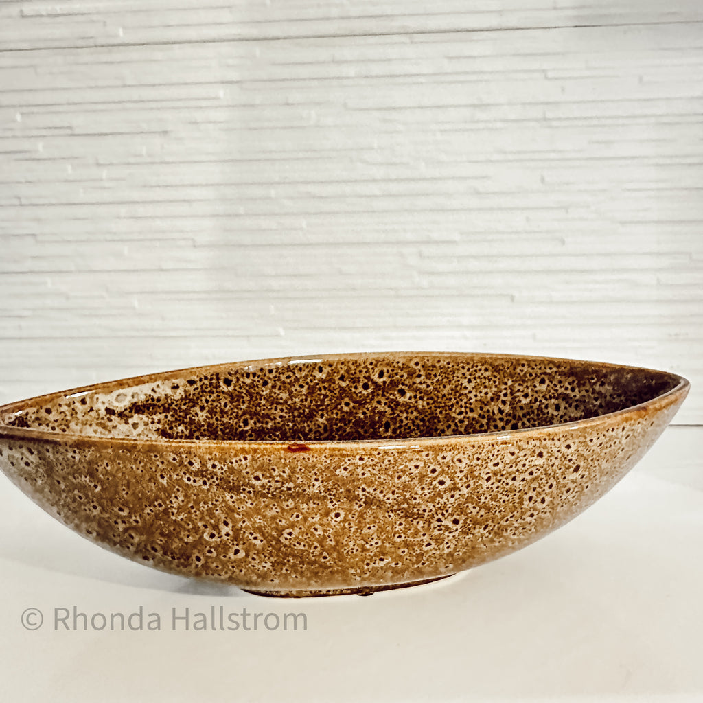 Vintage Oval Bowl Brown