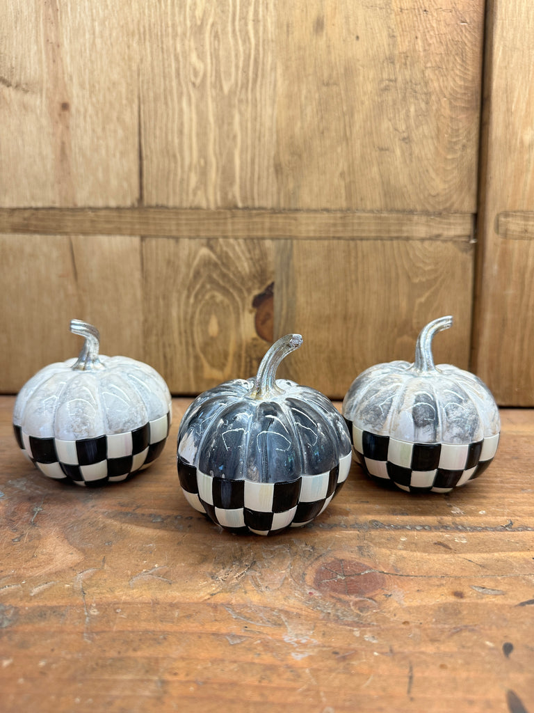 Courtly Check Marbled Mini Pumpkins, sold individaully