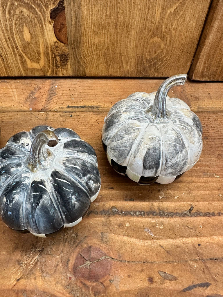 Courtly Check Marbled Mini Pumpkins, sold individaully