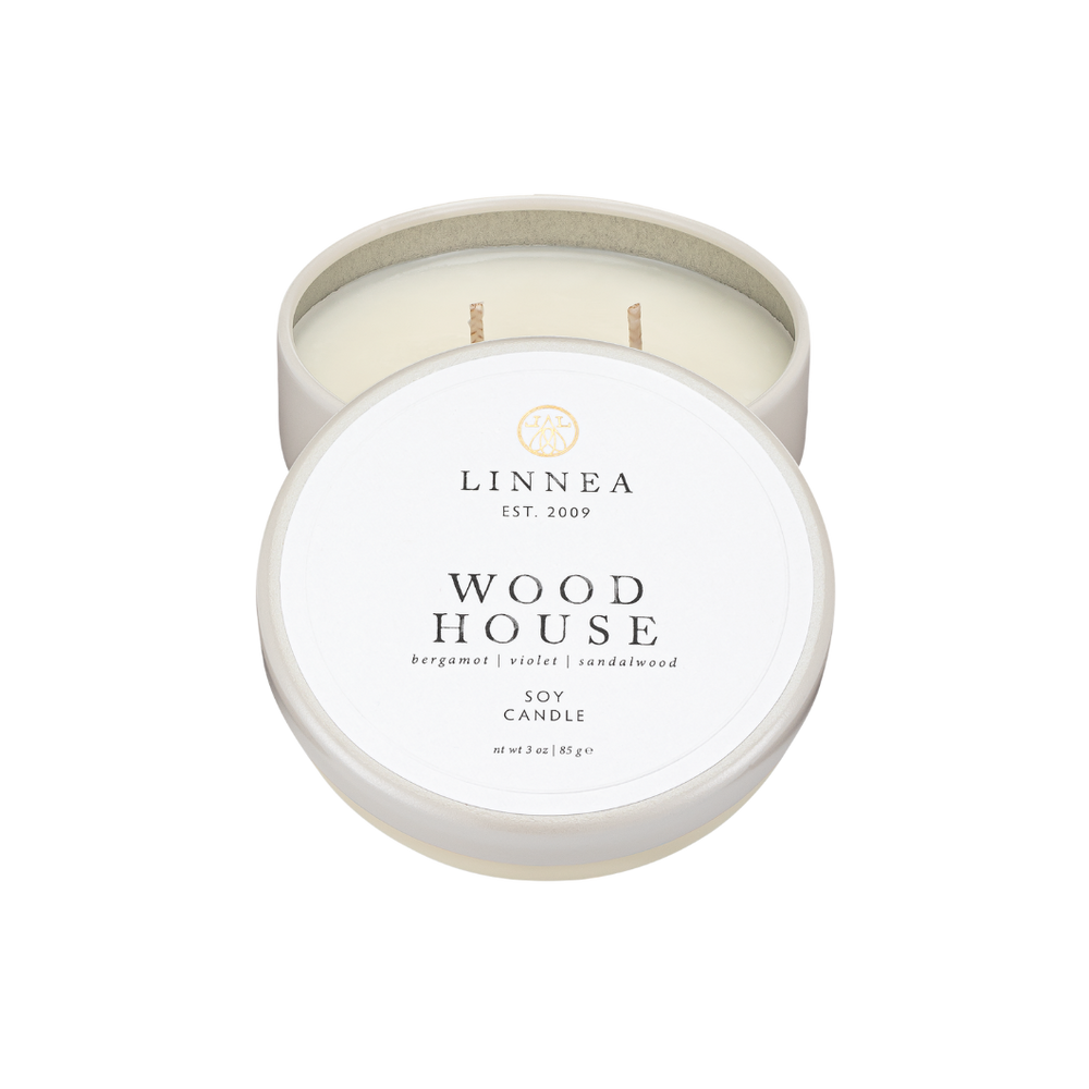 Petite Wood House Candle Linnea