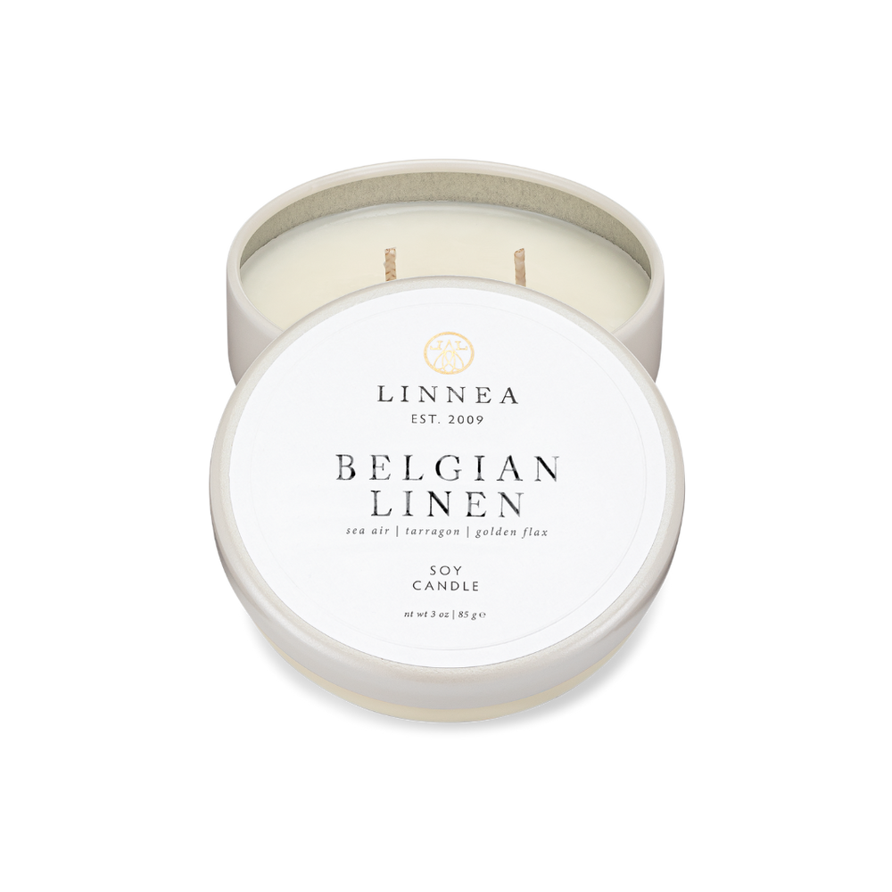 Petite Belgian Linen Candle