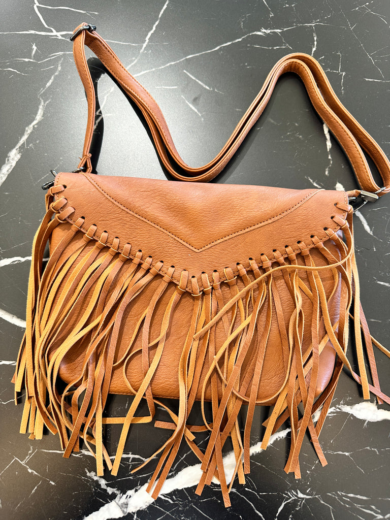 WOMENS Brown CROSSBODY WITH FRINGE