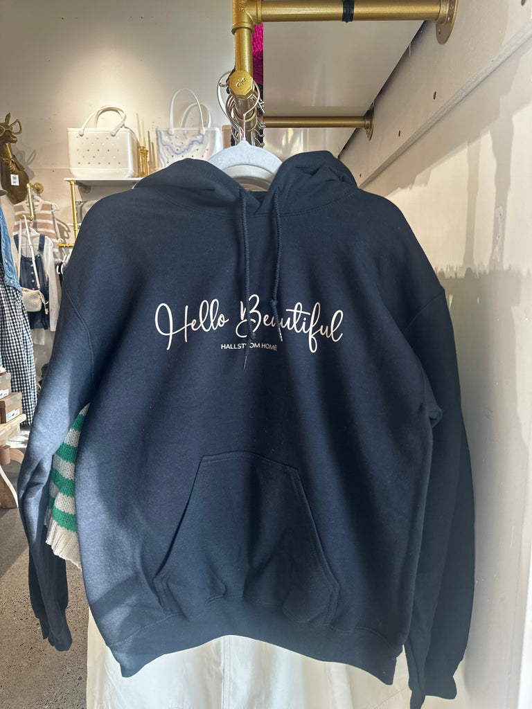Hello Beautiful Black Hoodie
