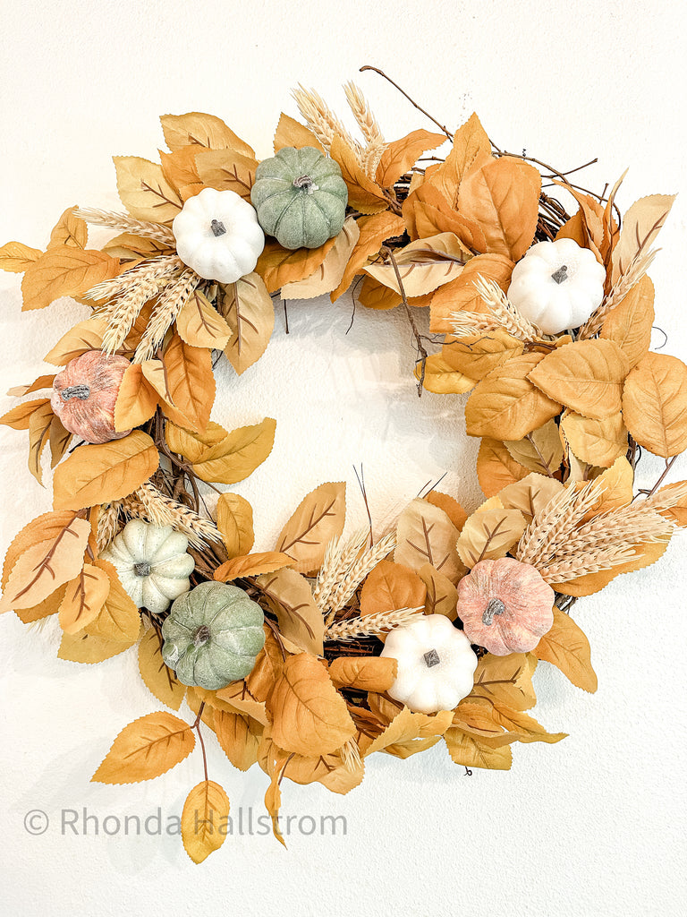 Fall Wreath with pumpkins