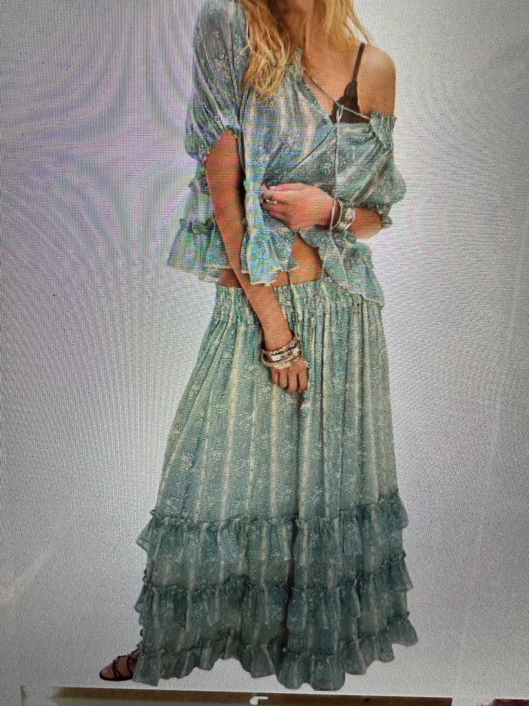 Free People Morning Mist Maxi Skirt Set