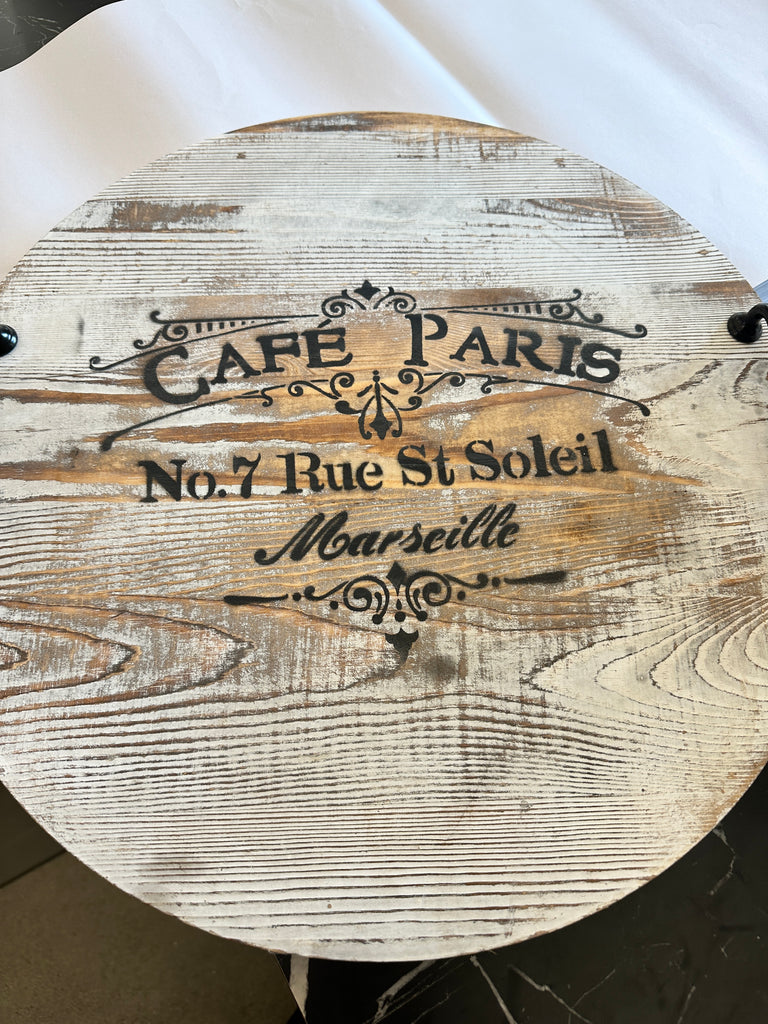 Cafe Paris wood tray