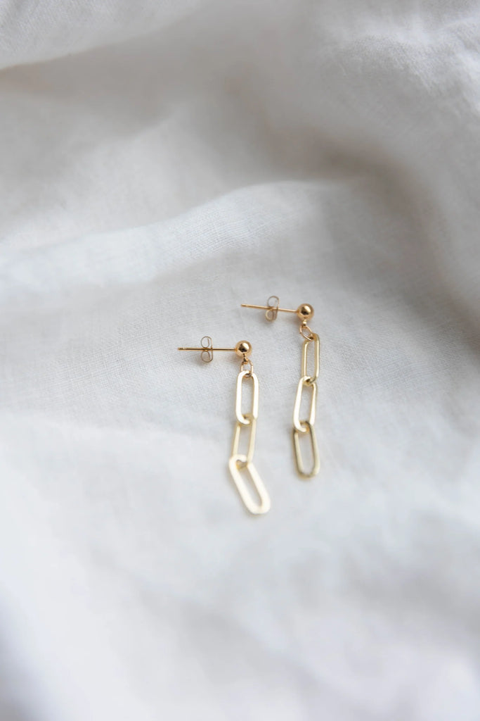 Gold Paperclip Earrings Adorn