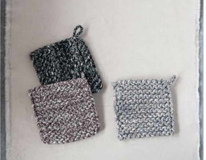 Melange Cotton Crocheted Pot Holder,