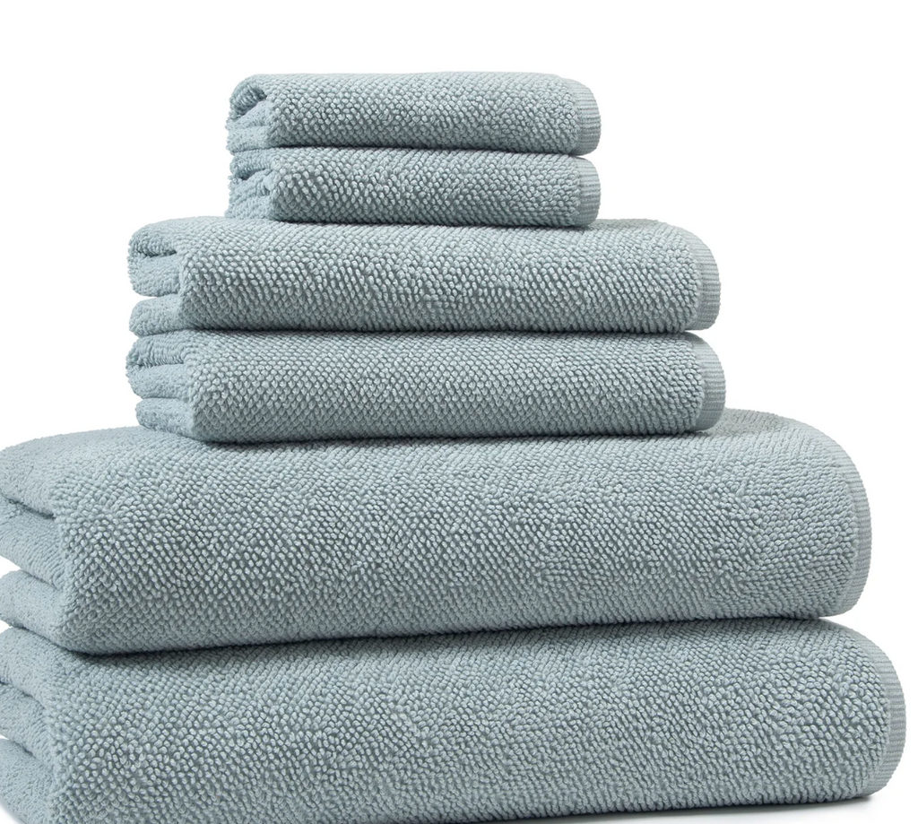 Blue Veneto Textured Bath Towels Kassatex