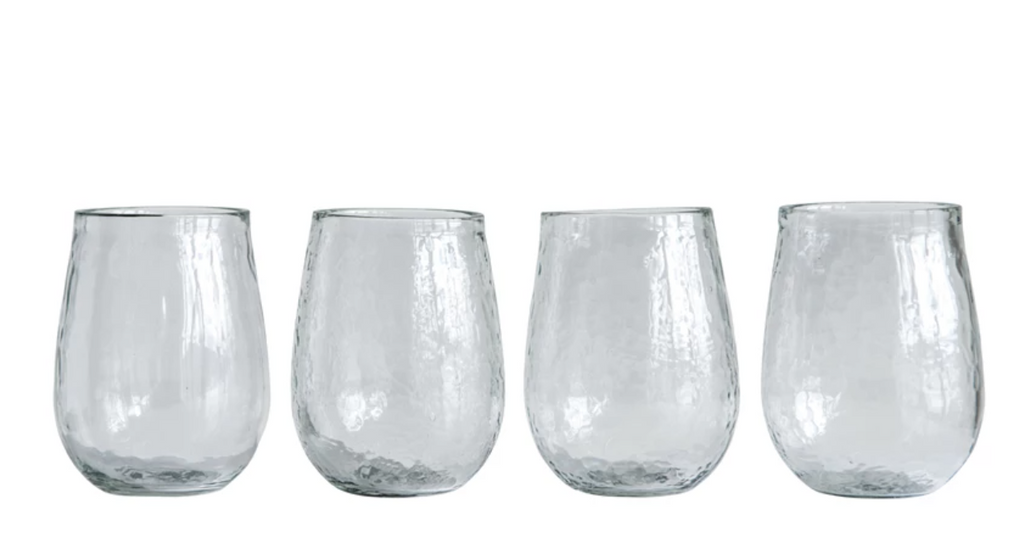 Recycled stemless wine glass