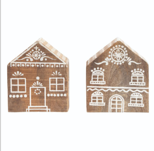 Hand-Painted Mango Wood House, 2 Styles