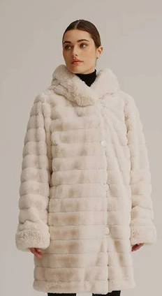 Nikki Jones Lola Reversible Faux Fur Coat Vanilla White Jacket