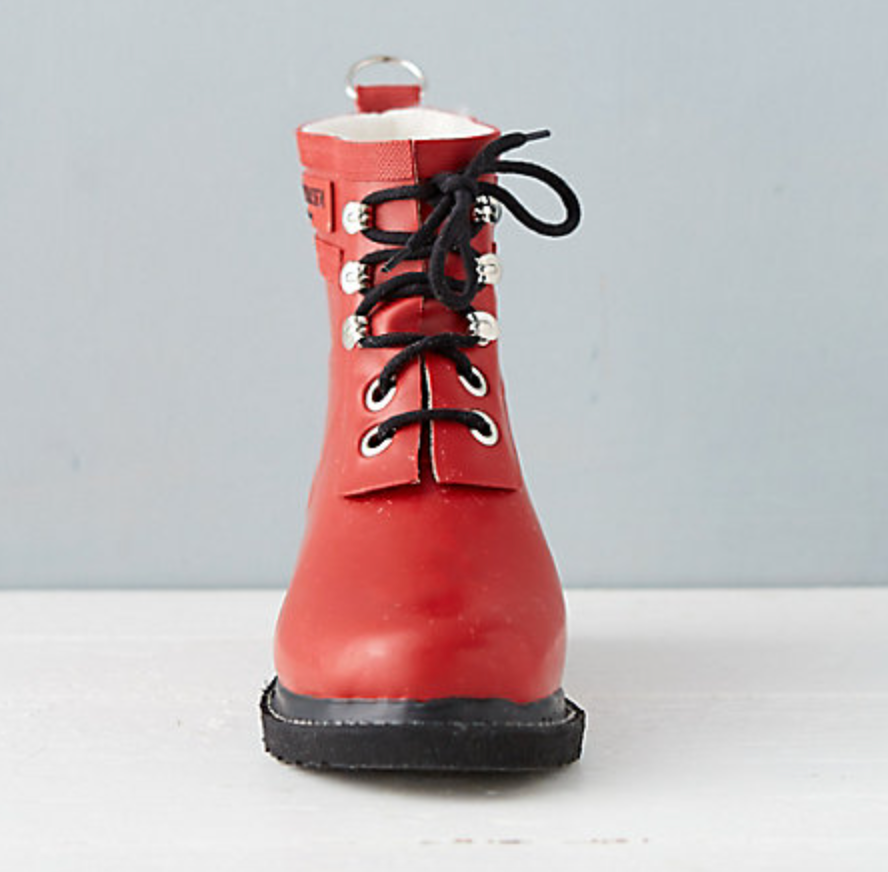 Ilse Jacobsen Laced Rain Boot, Short, Deep Red