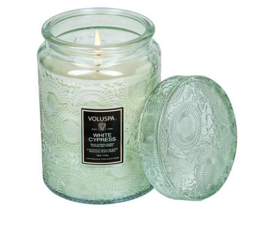 White Cypress Voluspa Candle Collection