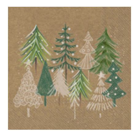 GUEST/GREEN XMAS TREES white green Napkins