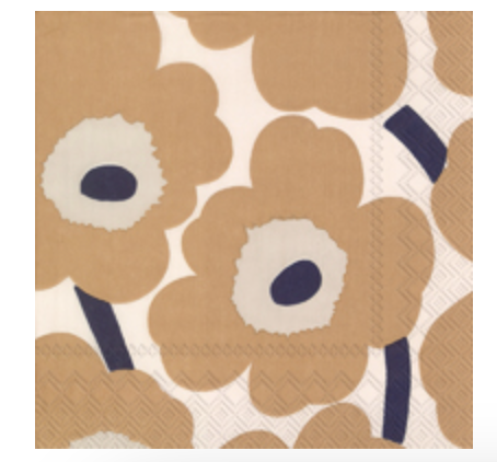 Marimekko - Unikko Cream/Linen Cocktail Napkin