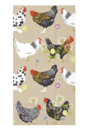 square Hens Linen Napkins