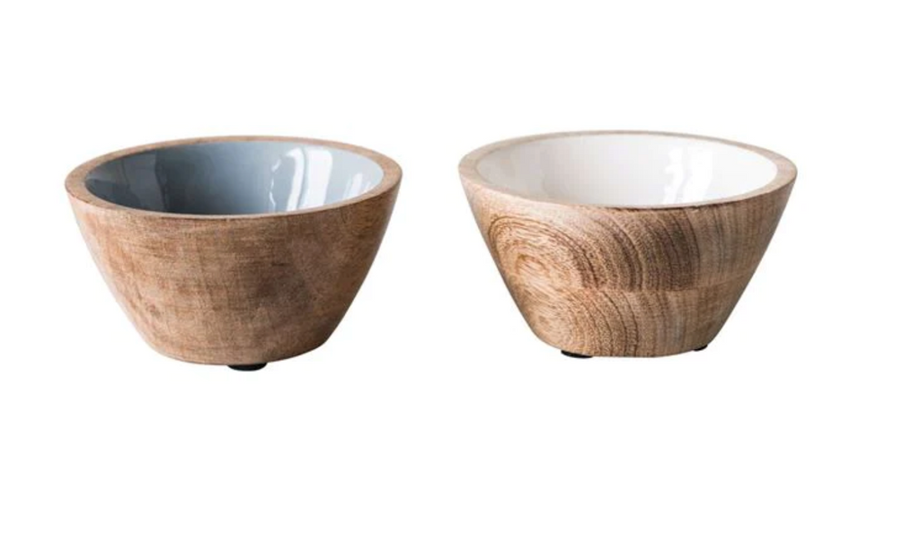 Enameled Mango Wood Bowls sold separately