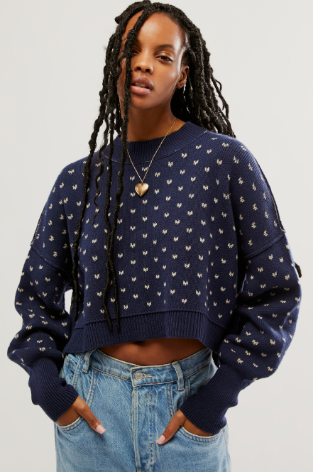 Pattern Easy Street Crop Free People Navy Combo