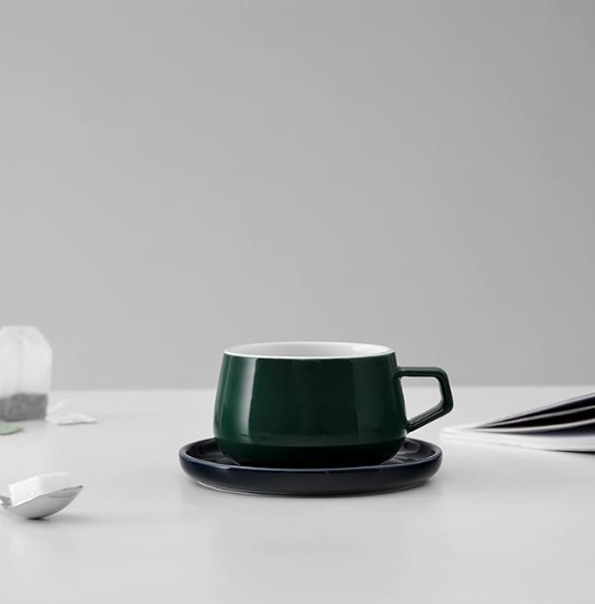 VIVA Ella Green Porcelain Coffee Cup / Tea Cup